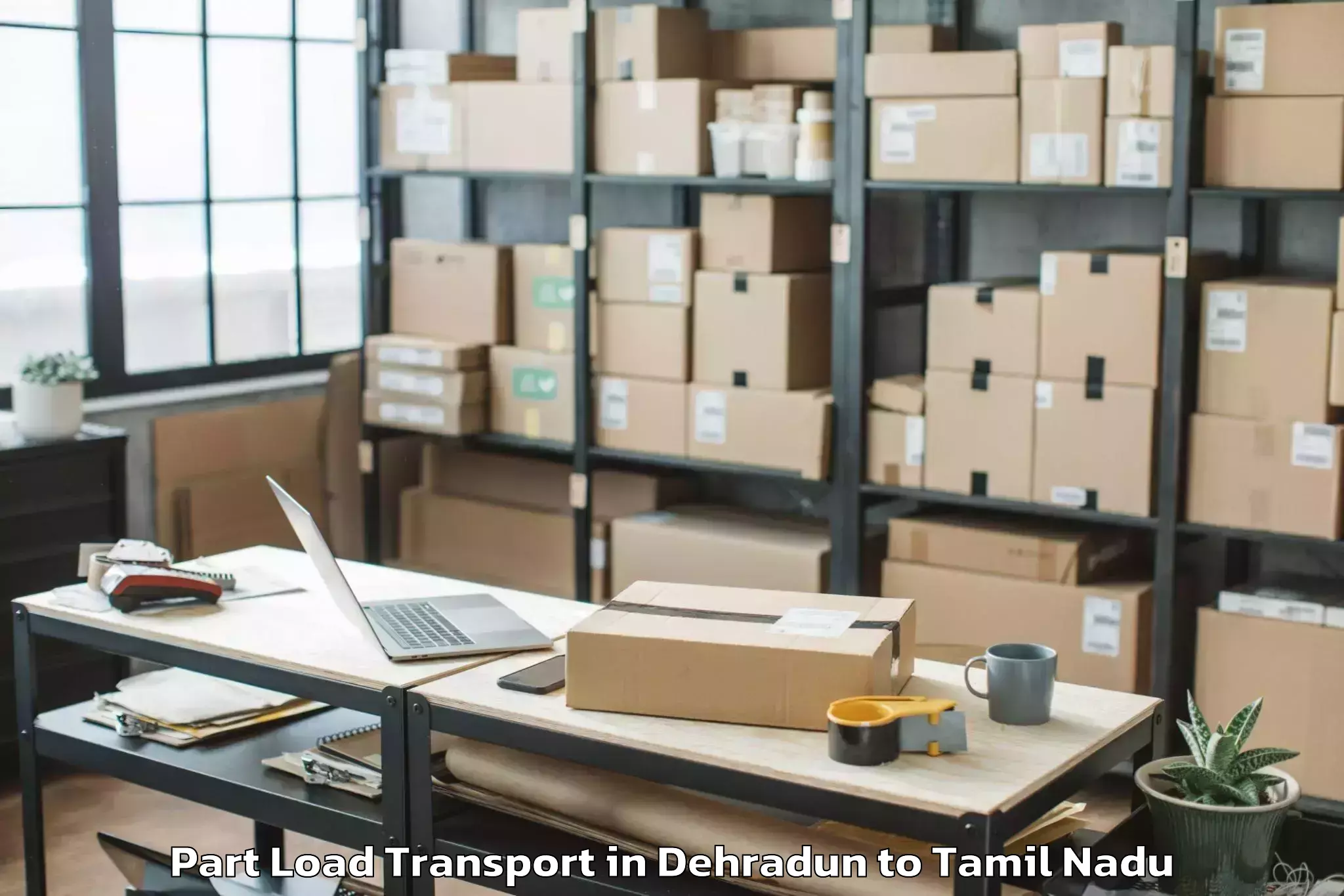 Book Dehradun to Vels University Chennai Part Load Transport Online